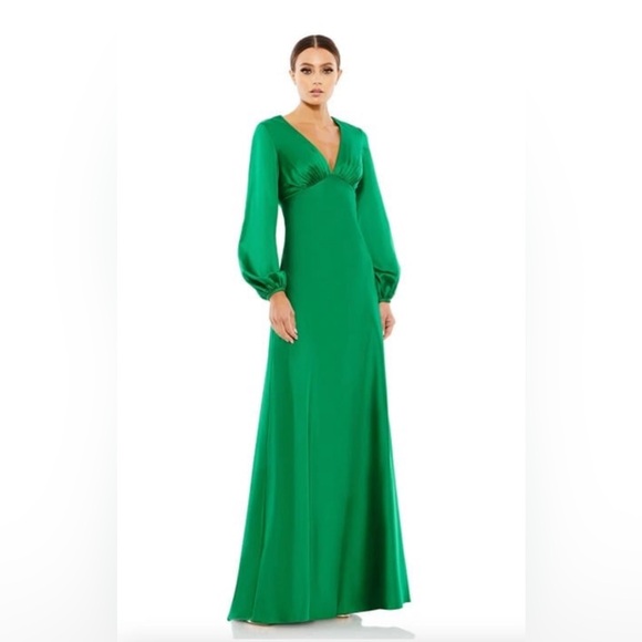 Mac Duggal charmeuse empire waist dress size 14 - Picture 1 of 3